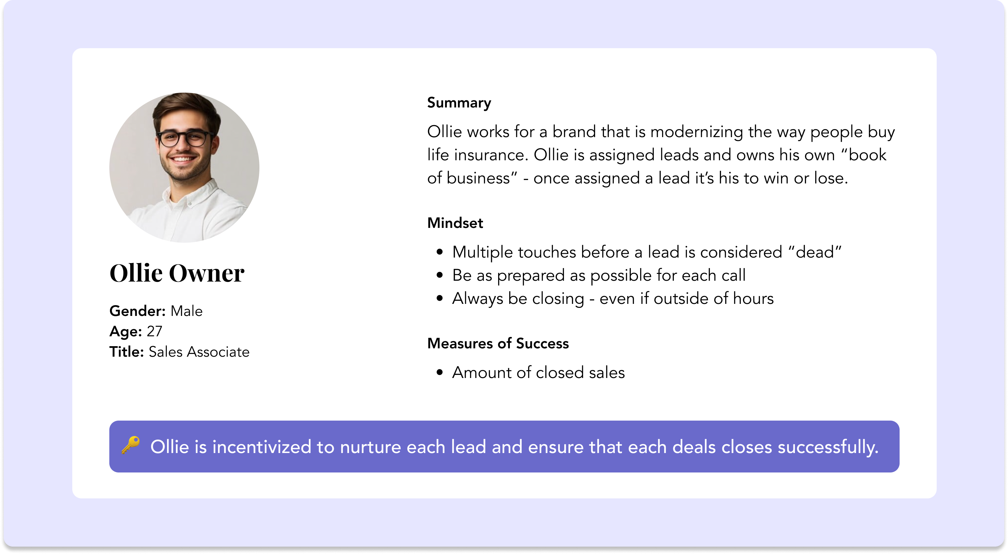Ollie Owner — Sales Associate