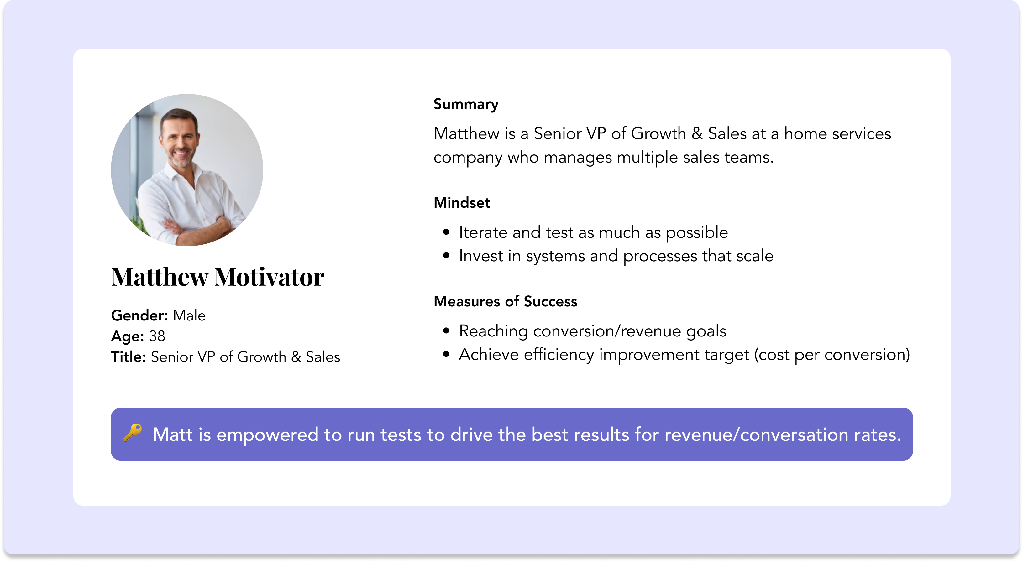 Matthew Motivator — Sales Leader